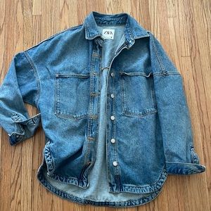 Zara oversized jean jacket